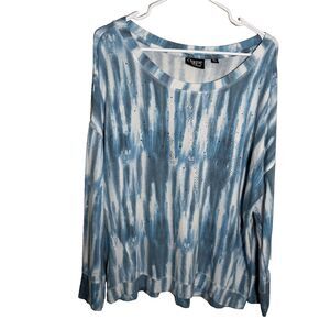 Onque Casual Top Women's XL Blue Tie Dye Long Sleeve Sweatshirt Casual